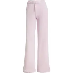 adidas Damen Essentials SMALL Logo Feel Cozy Open Hem Pants - Hosen mit regulärem Schnitt und elastischem Bund, aus 70 % recycelter Baumwolle, ideal für Komfort und Stil im Alltag.
