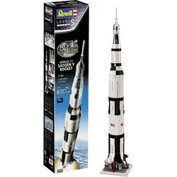Revell Saturn V Modellbausatz - Maßstab 1:96, 183 Teile, detailgetreue Nachbildung der historischen Mondrakete mit beeindruckender Höhe von 1,14 m und Mond-Display-Platte