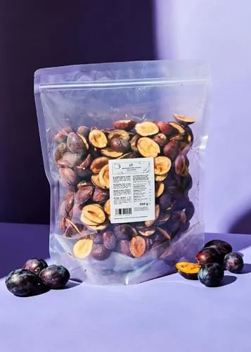 KoRo - Gefriergetrocknete Pflaumenhälften 350 g - 100 % Trockenfrüchte - Ballaststoffreich - Fettarm