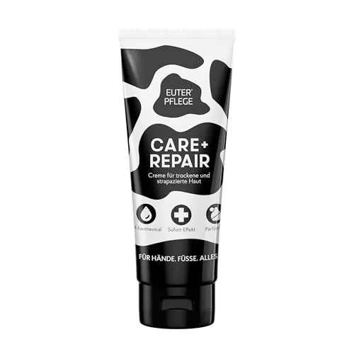 EUTERPFLEGE Care + Repair Creme 200ml - Intensive Hand- und Körperpflege für trockene Haut, parfümfrei und ideal für Allergiker. Zieht schnell ein und sorgt für langanhaltend zarte Haut.