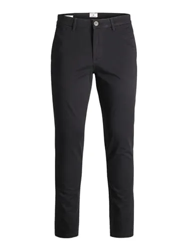 JACK & JONES Slim Fit Chino Hose - Stylische Chino Hose mit mittlerer Taille, aus 98% Baumwolle und 2% Elasthan für optimalen Tragekomfort und Bewegungsfreiheit. Ideal für Freizeit und lässige Anlässe.
