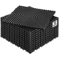 VEVOR Drainagematte Garage Bodenfliesen 31x31cm - Bodenfliesen aus robustem PP-Material, ideal für Garage und Werkstatt. Extradick für Zuverlässigkeit und rutschfeste Oberfläche. Modular und vielseitig einsetzbar.