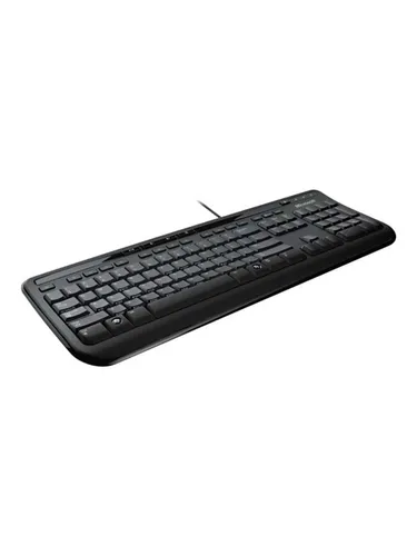 Microsoft Wired Keyboard 600 - Ergonomische kabelgebundene Tastatur mit leisen Tastenanschlägen, ideal für komfortables Tippen im Büro oder Home Office.