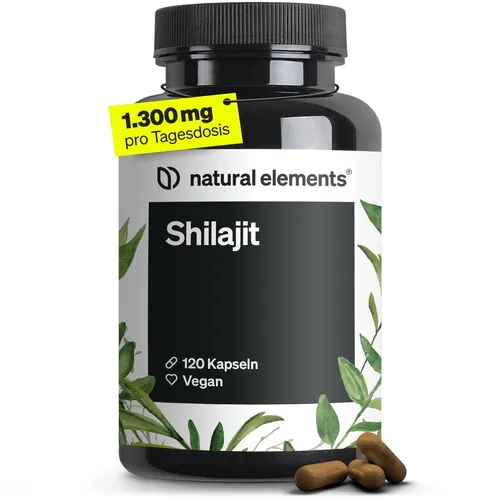 natural elements Mumijo Shilajit Kapseln – hochdosiert 1300mg – vegan & laborgeprüft - 🌄 HIMALAYA-KRAFT IN KAPSELFORM | Entdecke die Vorteile von Shilajit in praktischen, geschmacksneutralen Kapseln. Ideal für eine einfache tägliche Einnahme. 120 Kapseln für 2 Monate! Qualität aus Deutschland, ohne unnötige Zusätze.