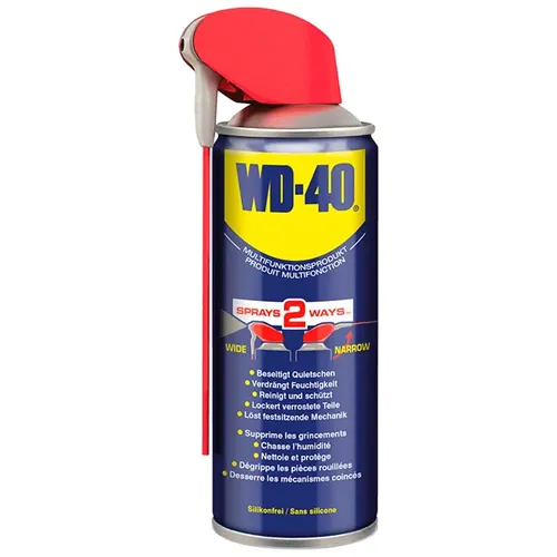 WD-40 Multifunktionsspray 200 ml mit Smart Straw - Vielseitiges Schmiermittel und Rostlöser, ideal für die Pflege von Werkzeugen und zur Reinigung von Oberflächen. Mit praktischem Smart Straw für präzises Sprühen.
