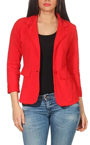Malito Damen Blazer unifarben – Sweatblazer mit Revers-Kragen & Zier-Taschen (Rot, Größe XXL) - Stylischer Malito Jersey Blazer für Büro und Freizeit. Der taillierte Schnitt und die hochwertigen Materialien sorgen für hohen Tragekomfort und pflegeleichte Handhabung. Ein Must-Have für jedes Outfit!