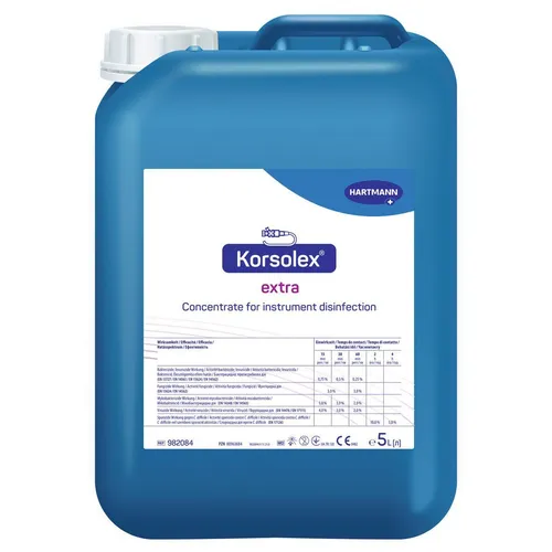 Bode Korsolex extra 5 L - Viruzides Desinfektionsmittel - Diverse B - Effektives Desinfektionsmittel für thermolabile und -stabile Instrumente, viruzid nach RKI und EN 14476, anwenderfreundlich und materialverträglich.