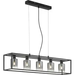 FISCHER & HONSEL Pendelleuchte MATERA - Moderne Pendelleuchte in sandfarbenem Metall mit klaren und rauchfarbenen Glaselementen, ideal für Esstische und Wohnzimmer. Schafft eine gemütliche Atmosphäre mit individuell wählbaren E14-Leuchtmitteln.