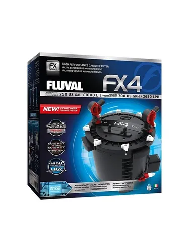 Fluval A214 FX4 Hochleistungs-Außenfilter - Aquarienfilter für Aquarien bis 1.000L, mit 2650 L/h Umwälzung und Smart Pump-Technologie für optimale Pumpenleistung.