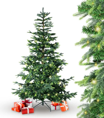 Gartenpirat LED-Lichterkette BonTree Fichte Weihnachtsbaum - Künstlicher Weihnachtsbaum mit naturgetreuen Nadeln und stabilem Metallständer. Einfacher Aufbau dank Stecksystem, ideal zur Dekoration und für festliche Stimmung.
