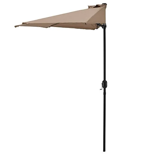 Halb-Sonnenschirm 'Eger' Ø300 Halbrund Beige - Platzsparender Halbschirm für Balkone und Terrassen, mit UV-Schutzfaktor 20 und wasserabweisender Bespannung. Ideal für enge Bereiche und Gastronomie, verbindet modernes Design mit Funktionalität.