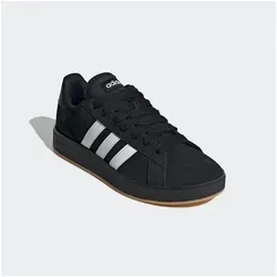 Adidas Herren Grand Court Base 00s Schuhe, Schwarz/Weiß/Gummi 40 EU - Stylische Sneakers mit regulärer Passform und Schnürverschluss. Obermaterial aus Wildleder, Gummi-Cupsohle und mindestens 20 % recycelten Materialien für nachhaltigen Komfort.