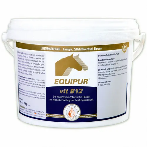 Equipur VIT B12 | 1 kg | Ergänzungsfuttermittel für Pferde | Hochdosiertes Vitamin B12