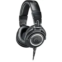 Audio-Technica ATH-M50X Czarny - Professionelle Kopfhörer für Studio und DJ, mit hervorragender Klangqualität und hoher Geräuschisolierung. Ideal für lange Sessions dank ergonomischem Design und komfortabler Ohrpolster.