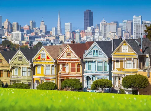 Bluebird Puzzle San Francisco - Painted Ladies - Standard-Puzzle mit 1000 Teilen, ideal für Puzzle-Fans und Liebhaber der San Francisco Architektur.
