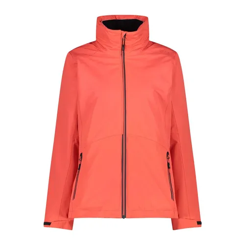 CMP Woman Jacket Zip Hood Detachable INN.JACKET campari (C653) 46 - Doppeljacke für Damen, 3-in-1-Modell mit wasserdichter Windjacke und isolierender Fleece-Innenschicht. Ideal für wechselhaftes Wetter, atmungsaktiv und pflegeleicht.