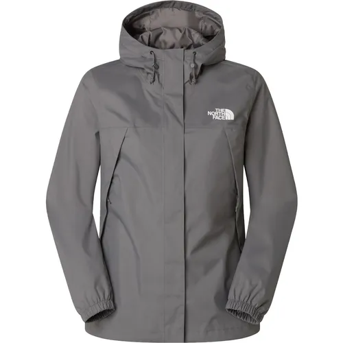 The North Face Women Antora Rain Jacket Smoked Pearl (XL) - Jacken: Wasser- und winddichte Hardshelljacke mit verstellbarer Kapuze – ideal für nasses Wetter, schützt dich zuverlässig vor Regen und Wind.