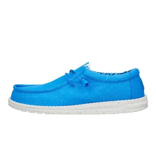 HEYDUDE Men Wally Stretch Canvas Blue Casual Moccasin 43 EU