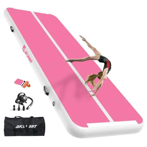 AKSPORT Air Matte Track Tumbling Matte - Aufblasbare Gymnastikmatte in verschiedenen Größen - Die AKSPORT Air Matte ist ideal für Gymnastik, Turnen und Cheerleading. Sie bietet hohe Sicherheit und Flexibilität, ist aus robustem Material gefertigt und wird mit einer elektrischen Luftpumpe geliefert.