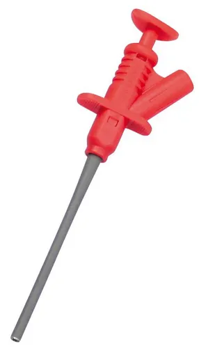 Klemmprüfspitze mit 4mm Buchse, rot