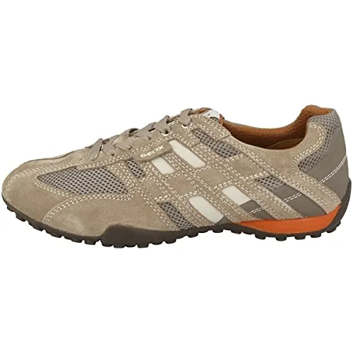 Geox Herren U Snake K Sneaker - Beige Dk Orange, 39 EU - Herren-Sneaker mit patentiertem Geox-System für optimale Atmungsaktivität und Stoßdämpfung, ideal für den Alltag und aktive Freizeit.