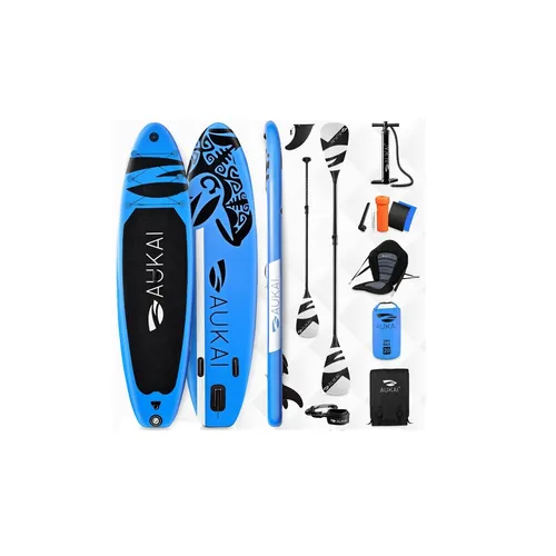 AUKAI Pro Ocean Stand Up Paddle Board mit Kajak-Sitz - Erlebe Abenteuer auf dem Wasser mit dem AUKAI Pro Ocean SUP-320-PRO. Ideal für Anfänger und Profis, bietet es Stabilität und Flexibilität für unvergessliche Paddeltouren.
