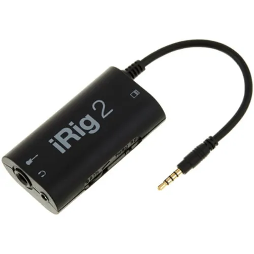 IK Multimedia iRig 2 - Audio Interface, verbessertes Gitarren-Interface mit Dual-Mode Schalter und Samsung Pro Audio Kompatibilität