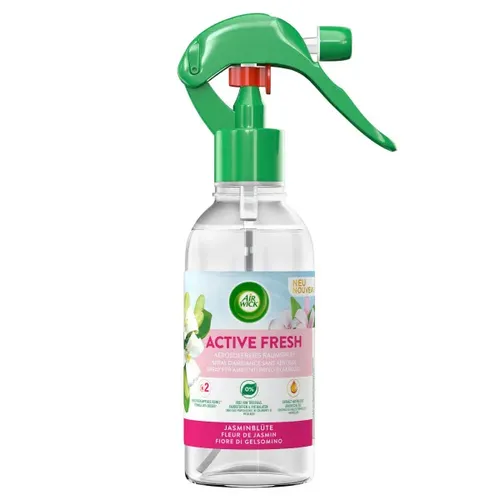 Airwick Active Fresh Raumspray 237 ml Jasminblüte - Aerosolfreies Raumspray für langanhaltenden, blumigen Duft. Neutralisiert schlechte Gerüche schnell und sorgt für ein frisches Raumklima mit natürlichen ätherischen Ölen.