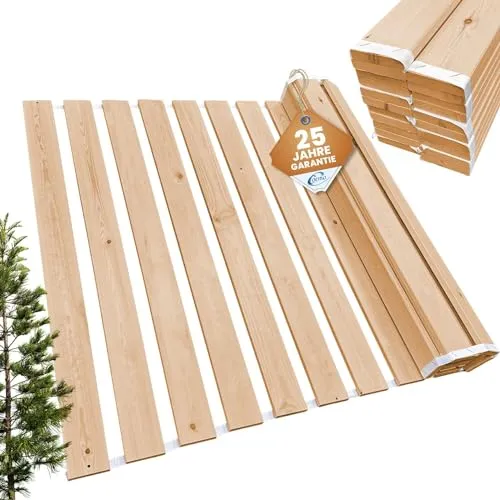Rollrost Romo 180x200 cm - extra starker Lattenrost aus Massivholz - Lattenroste für Einzel- und Doppelbetten, belastbar bis 250 kg und einfach aufrollbar für Reisen oder schnellen Einsatz.
