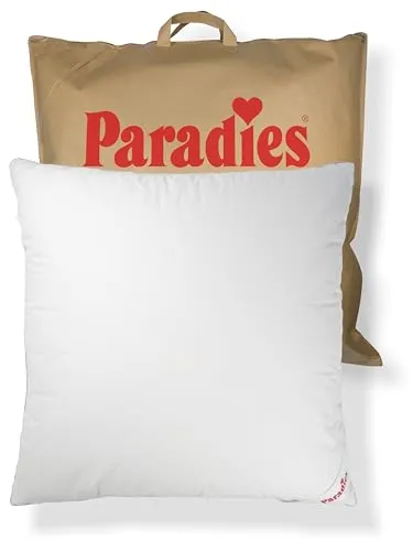PARADIES Daunenkissen 80x80 cm - Cleo medium Bio - KISSEN: Mittelfestes Daunenkissen mit 900g RDS-zertifizierten Gänsefedern und Daunen für optimalen Schlafkomfort. Bezug aus 100% Bio-Baumwolle für gesunden Schlaf.