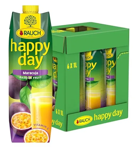 happy day Fruchtnektar Maracuja 6x 1,0 l - Erfrischender Genuss - Fruchtnektar aus saftigen Maracujas, ideal für jeden Anlass. Erleben Sie den fruchtigen Geschmack in praktischen 1,0 l Packungen.