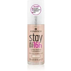 essence Stay ALL DAY 16h Wasserbeständiges Make-up 20 Soft Nude - Make-up für Damen, wasserfest und langanhaltend, sorgt für einen makellosen Teint und deckt kleine Hautmakel ab.