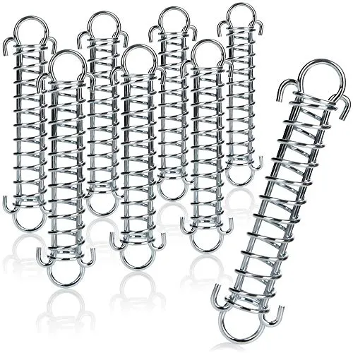 com-four® 8X Spannfeder mit Doppelhaken - Sprungfeder für Zelt, Markise, Boot, Wohnwagen - Befestigungs-Zubehör - Zugfeder Sonnensegel - Stahlfeder (8 Stück Spannfeder - 16 cm)
