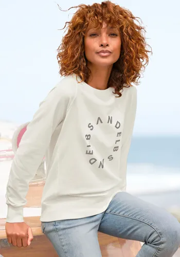 Elbsand Sweatshirt mit Frontprint, Rundhalsausschnitt, Printpullover, casual-sportlich, creme