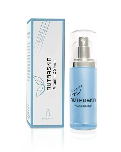Nutraskin Vitamin C Serum – Hochdosiertes Anti-Aging Serum für Gesicht, Hals & Dekolleté - Hals- & Dekolletépflege: Hochwirksames Serum mit Vitamin C, A und E für ein frisches, glattes Hautbild und Unterstützung der Kollagenproduktion.