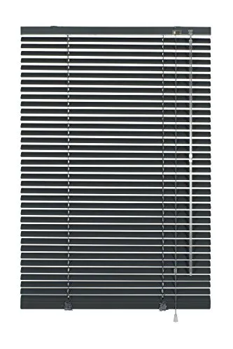 Deco Company Alu-Jalousie ohne Bohren, Zum Klemmen, Inkl. Klemmträgern, Sichtschutz, Lichtschutz, Blendschutz, Aluminium-Jalousie, Schiefer, 40 x 130 cm