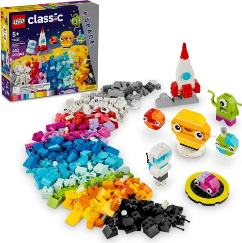 LEGO Classic Weltraumplaneten (11037) - Kreatives Bauspielzeug für junge Astronauten ab 5 Jahren, mit leuchtenden Steinen und baubarem Sonnensystem
