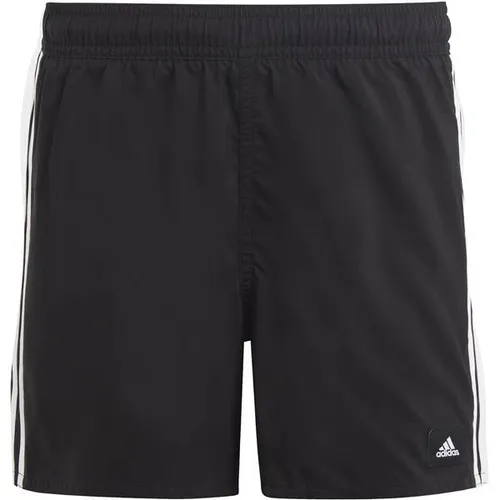 adidas Jungen 3-Stripes Swim Shorts, Black/White, 7-8 Years - Badeshorts mit elastischem Bund und innen liegendem Kordelzug für optimalen Sitz und Komfort beim Schwimmen.