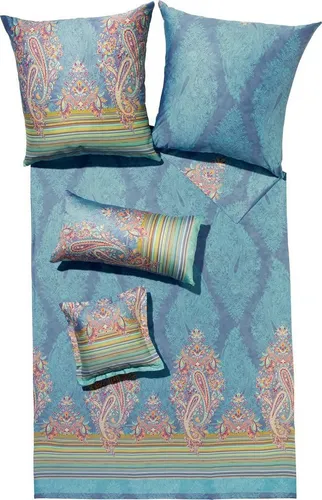 Bassetti Bettwäsche "Elba V3" - Mako-Satin mit Paisley-Muster in Blau - Elegante Bettwäsche in Mako-Satin, 100% Baumwolle, mit praktischem Marken-Reißverschluss. Ideal für erholsame Nächte und stilvolle Akzente im Schlafzimmer.