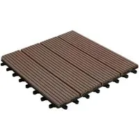 KARAT WPC Klickfliese Royal Dunkelbraun 30 x 30 cm – Wetterbeständig - Gestalten Sie Ihre Terrasse oder Ihren Balkon mühelos mit den wetterbeständigen WPC-Klickfliesen Royal in Dunkelbraun. Das innovative Klicksystem ermöglicht eine schnelle und einfache Verlegung, ideal für den Außenbereich.