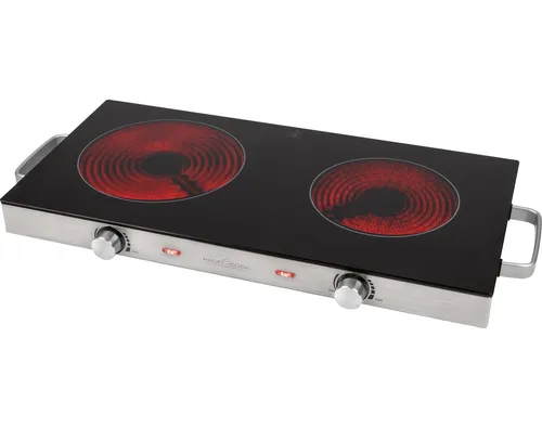 ProfiCook Doppelkochplatte PC-DKP 1211 - 2800 W, kratzfeste Glaskeramik, energiesparend und ideal für schnelle Kochvorgänge