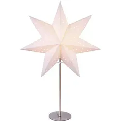 Star Trading Weihnachtsstern Beleuchtet – Standleuchte für festliche Stimmung - Der beleuchtete Weihnachtsstern aus weißem Papier sorgt für ein bezauberndes Licht- und Schattenspiel. Mit einem E14-Leuchtmittel kombinierbar, ideal für stimmungsvolle Deko auf Kommode oder Fensterbrett.