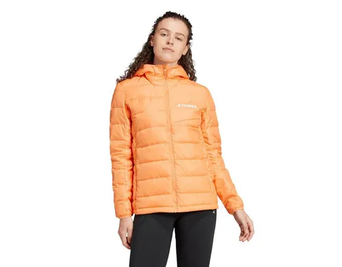 adidas Daunenjacke Terrex Multi Light Hooded Damen - Größe L, orange - Leichte Daunenjacke für Damen, ideal für Outdoor-Aktivitäten und den Alltag. Kompakt verstaubar, hält zuverlässig warm und ist perfekt für wechselhaftes Wetter.