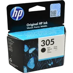 Original HP 3YM61AE 305 Druckkopfpatrone schwarz - 120 Seiten Druckkapazität, kompatibel mit HP DeskJet 2710 und Envy 6020, einfache Installation