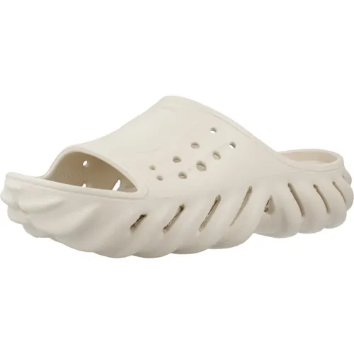 CROCS Echo Slide 208170-160 Stucco - Bequeme Crocs mit geräumiger Passform und Belüftungsöffnungen für Atmungsaktivität. Leicht zu reinigen und ideal für den täglichen Einsatz. Perfekt für Damen und Herren, die Komfort schätzen.