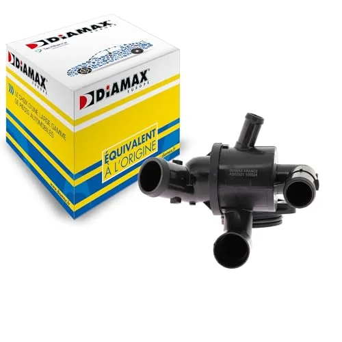 DIAMAX AD02001 Thermostat Kühlmittel Kühlwasserthermostat mit Dichtring 87°C Kompatibel mit VW GOLF VI 5K1 03L121111AE 3L121111AE