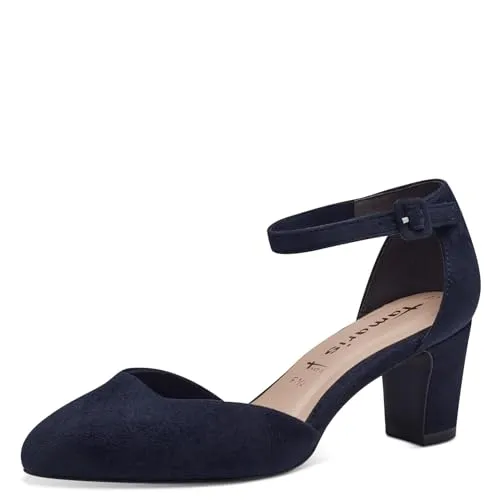 Tamaris Damen Pumps Vegan Elegant Blau, EU 41 - Damen-Pumps mit TOUCH-IT Funktion für optimalen Tragekomfort. Die ANTI-Slide und ANTI-Shokk Technologien bieten perfekte Dämpfung und Stabilität, ideal für den ganzen Tag.