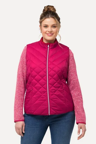 Ulla Popken Women's HYPRAR Funktions-Steppweste, wasserabweisend, Granatpink, 54/56 - Funktionsjacke mit wasserabweisendem Material und leichtem Design, ideal für aktive Frauen. Mit praktischen Reißverschlusstaschen und umweltfreundlichem, recyceltem Oberstoff.