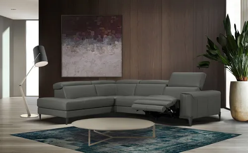 CALIA ITALIA Ecksofa Benja, Designsofa mit erstklassigen Komfortfunktionen zum Wohlfühlen, in Leder, mit elektrischer Relaxfunktion