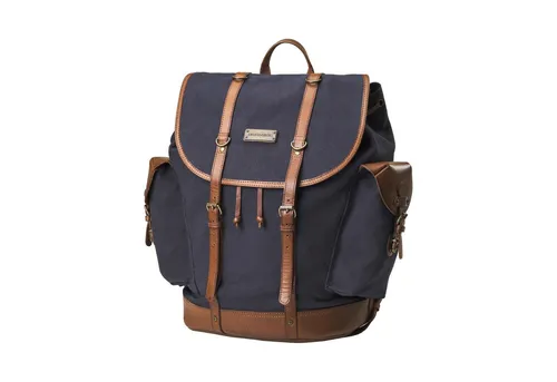 DRAKENSBERG Wanderrucksack »Henry« Marineblau – Robuster Bergsteiger-Rucksack aus wasserabweisendem Canvas - Hochwertiger Rucksack mit 30 l Volumen, ideal für Wanderungen. Aus strapazierfähigem, wasserabweisendem Material und mit gepolstertem Laptopfach ausgestattet.